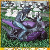 Hand Carved Stone Motorcycle Sculpture