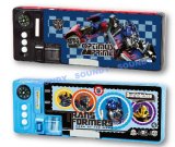 Transformer Pencil Box with Compass and Glitter Decoration on Surface (T114572M, stationery)