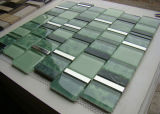 Glass Mixed Marble and Metal Mosaic Tile