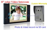 Wired 8 Inch Color Video Door Phone, Photo and Video Record Function