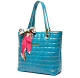 Exclusive Collection, Women's Two Tone PU Leather Double Diamond Quilted Satchel Handbag (ZX10090)