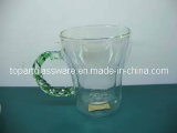 Double Wall Glass Beer Cups With Handle
