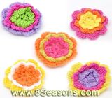 Mixed Multicolor Handmade Crochet Flowers Appliques Scrapbooking 40mm, Sold Per Packet of 50 (B11254)