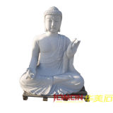 Light Grey Granite Buddha Sculpture (XMJ-BD03)