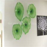 Green Murano Glass Craft Plate for Wall Decoration