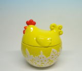 Ceramic Easter Chick Cookie Jar, Ceramic Canister for Holiday Gifts (HL005C13A107)