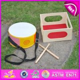 2015 Fashional Wooden Kids Musical Drum Toy, Best Seller Children Wooden Drum Play Set, Musical Instrument Round Drum Toy W07j033