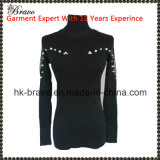 New Arrive Women Fashion Round Neck Long Sleeve Knitted Sweater with Stone (BR222)