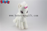 Soft Lovely White Baby Stuffed Unicorn Animal Toy with Long Plush Fur Bos1187