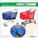 180L Grocery Store Plastic Shopping Trolley Cart