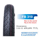 Hot Sales 4pr or 6pr Motorcycle Bias Tyre 3.00-10 with Streamlined Design