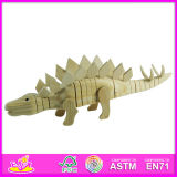 2015 New Stegosaurus Style Baby Paint Toy, Popualr DIY Wooden Baby Toy Paint, Hot Sale Educational Paint Baby Toy W03A027