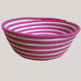 Coiled Fabric Cord Basket-Rainbow
