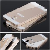 Fashion Metal Frame+Acrylic Back Cover Clear Case for Samsung Note 4