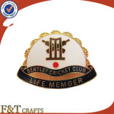 Custom Enamel Crest Metal Serial Number Pin Badges Clip