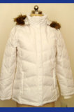Ladies 300t Poly Pongee Hooded Fur Trim Down (WS94402)