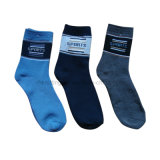Men Polyester Full Terry Sports Socks with Jacquard Ms-71