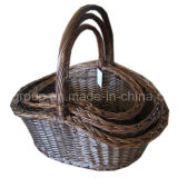 Unique Durable Oval Handled Willow Basket