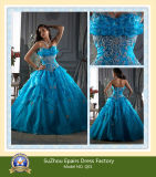 New Fashion Organza Blue Quinceanera Dress (Q01)
