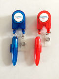 Custom Retractable Color Badge Reel with Pen Holder
