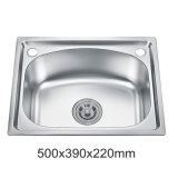 Economic One Piece Single Bowl Stainless Steel Kitchen Sink in 18 Guage (YX5039)