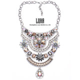 New Fashion Ab Colored Diamond Bib Necklace Accessories for Women