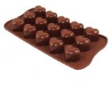 Heart Shaped Silicone Mold for Chocolate, Jelly and Candy Molds- 15-Piece Per Mold
