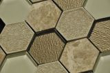 2015 Stylish Hexagonal Ice Ceramic Glass Mosaic Tile (OYT-S10)