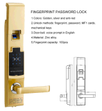 Intelligent Touch Screen Smart Biometric Fingerprint Door Lock