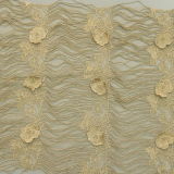 Chain Design Floral Gold Metallic Chemical Lace for Dress