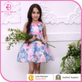 Young Girl Printed Flower Dress in Fashion Kids Clothes