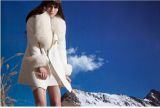 13 Fashion Brand Fox Fur Coat Large Lapel White Cashmere Long Coat Ladies Temperament Slim Detachable Fur Collar Fox Fur Luxury