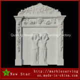 Beige Marble Stone Wall Relief Sculpture