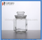 Longrun Mini Hexangular Base Candy Glass Jar Glassware Wholesale