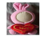Pink 16cm Hold Heart Rabbit 3D Heat Press Face Doll