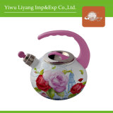 Round Base Enamel Whistling Kettle (BY-3405)