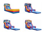 Commercial Grade Inflatable Slide with Cartoon Banner