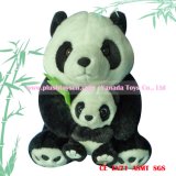 32cm Sitting Mother and Son Plush Panda Toys