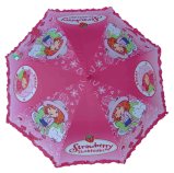 Auto Open Metal Shaft Children Umbrella with Strawberry Design (55T602-2)