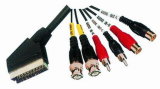 SCART Plug To 2 RCA Plug+2 RCA Jack + 2 BNC Plug (AT04-069)