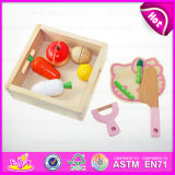 2015 Novelty Children Wooden Cutting Fruit Toy, Wooden Cutting Toys&Play Fruit, Green Paint Wooden Pretend Cut Fruit Toy W10b110