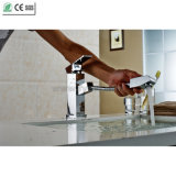 Square Brass Body Pull out Spray Kitchen Sink Faucet (Q13004)