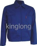 Royal Blue Cotton Polyester Mans Work Jacket