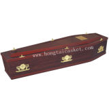 European Style Wooden Coffin for Funeral (HT-0827)