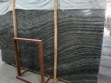 Polished Chinese Wood Grain Black Serpeggiante/Antique Marble for Floor