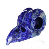 Natural Lapis Lazuli Carved Bird/Raven Skull Pendant Carving #7D65, Crystal Healing