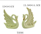 Jade Porcelain Swan Crafts for Home Decor