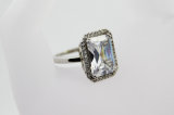 White Square Crystal Diamond Copper Jewelry Ring (NJB_0101)