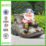 Wholesale Polyresin Gnome on Shoe Planter (NF14128-1)