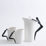Unique Porcelain/Ceramic Tea Set with Lady-Shape Handle for Homeware/Home Decoration